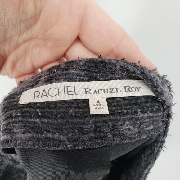 RACHEL ROY Eyelash Tweed Cargo Mini Skirt Charcoal Gray Dark Navy Taupe Tan 4 - Picture 7 of 11